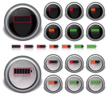 set battery level icons clipart