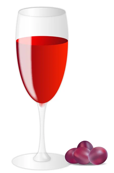 Copa de vino con uva — Archivo Imágenes Vectoriales