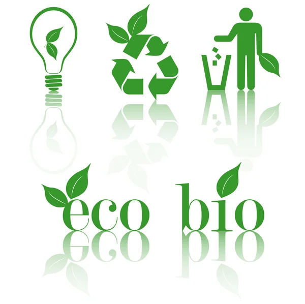 Set ecological green — Stock Vector