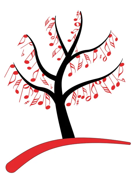 Music note tree — Stock Vector
