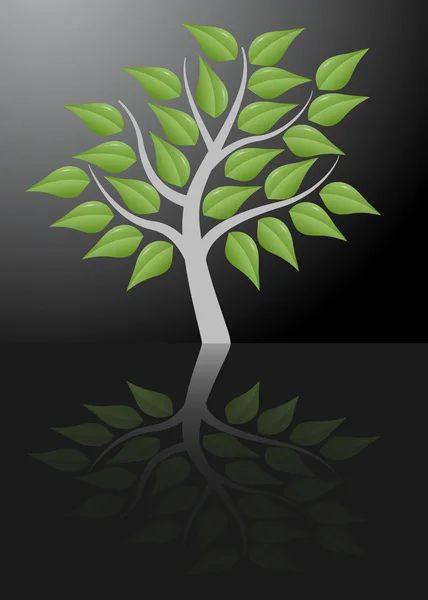 Träd med eftertanke — Stock vektor