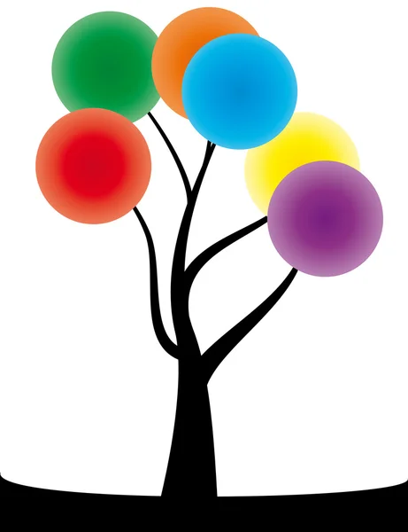 Baum mit farbigem Laub — Stockvektor