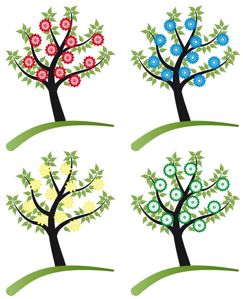 Couleur des fleurs d'arbre — Image vectorielle