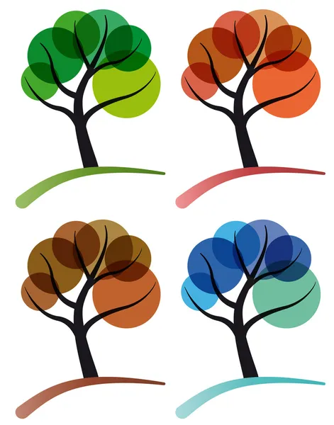 Δέντρο τέσσερις εποχές — Διανυσματικό Αρχείο