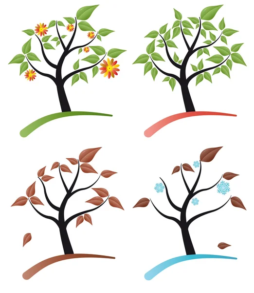 Baum vier Jahreszeiten — Stockvektor