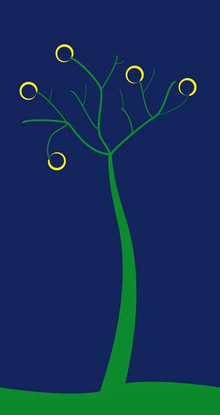 Zielone drzewo stylizowane — Wektor stockowy
