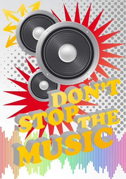 Don't Stop de muziek — Stockvector