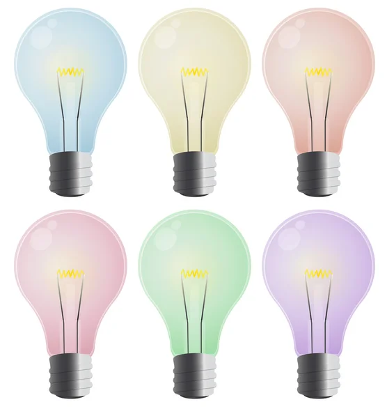 Set color light bulb — Stock Vector