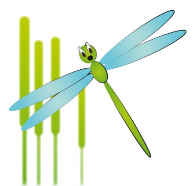 illustration of cartoon dragonfly