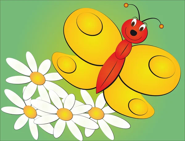 Απεικόνιση της πεταλούδας κινουμένων σχεδίων — Διανυσματικό Αρχείο