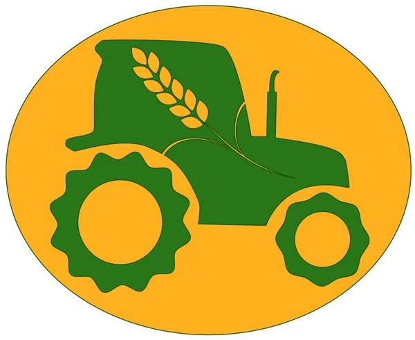 Yeşil traktör — Stok Vektör