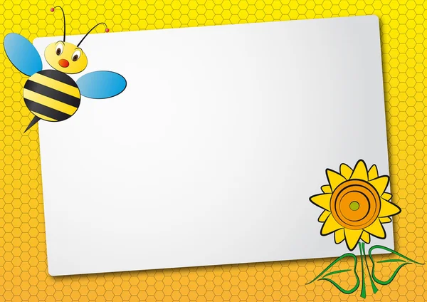 蜂とひまわりのシート — ストックベクタ