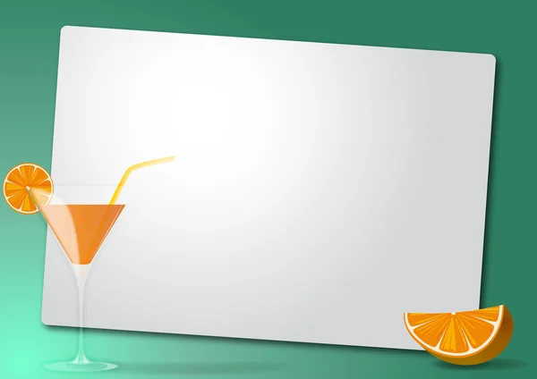 Orange cocktail blad — Stock vektor