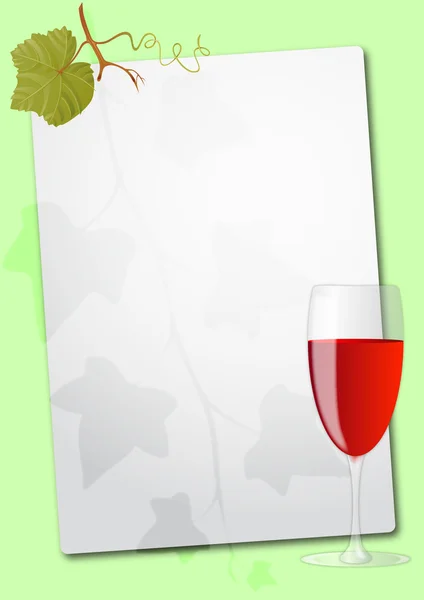 Hoja de vidrio de vino — Vector de stock