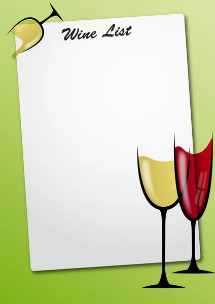 Hoja de vidrio de vino — Vector de stock
