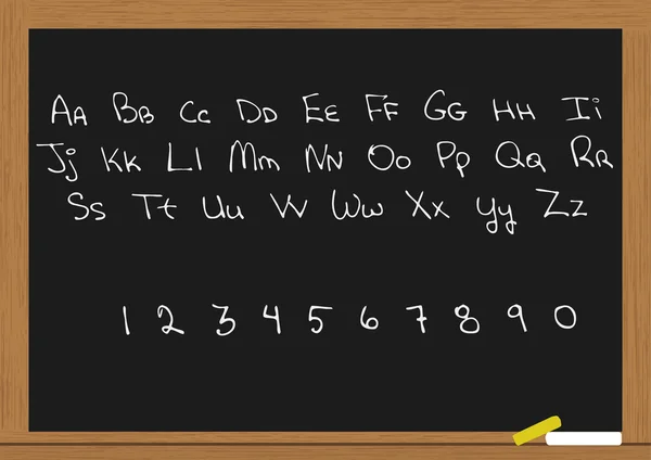 Betűk és számok chalkboard — Stock Vector