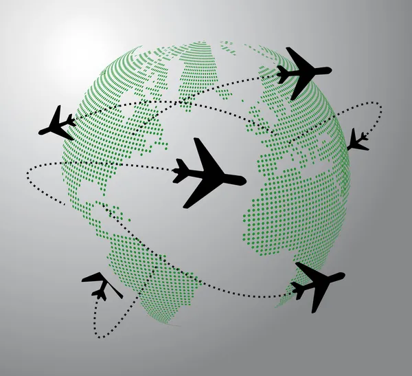 Avion autour du monde — Image vectorielle