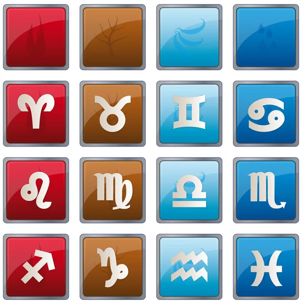Zodiac element ikoner — Stock vektor