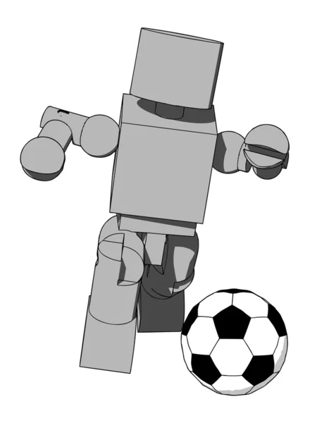 Block Figure Soccer Player — Stock Photo, Image