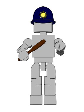 Block Figure Police Officer clipart