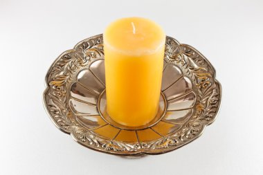 Old bowl candle clipart