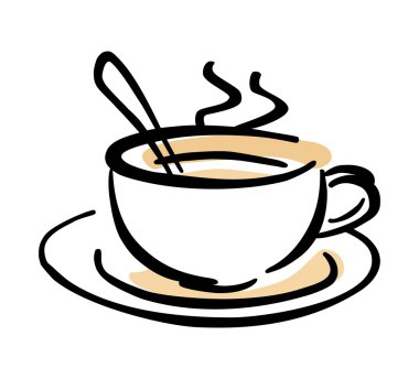 Hot cup of coffee clipart