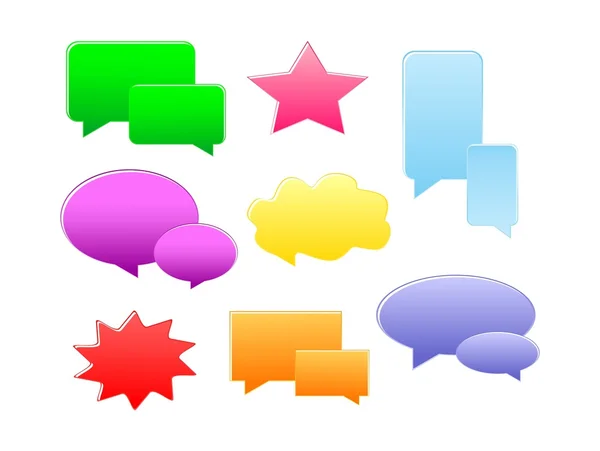 Set of various shapes and colors speech bubbles — Stock Vector