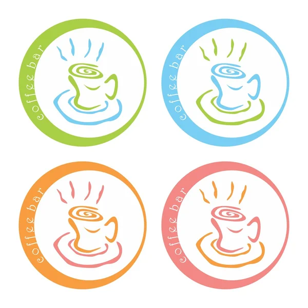 Café bar vecteur illustration coloré logo design — Image vectorielle