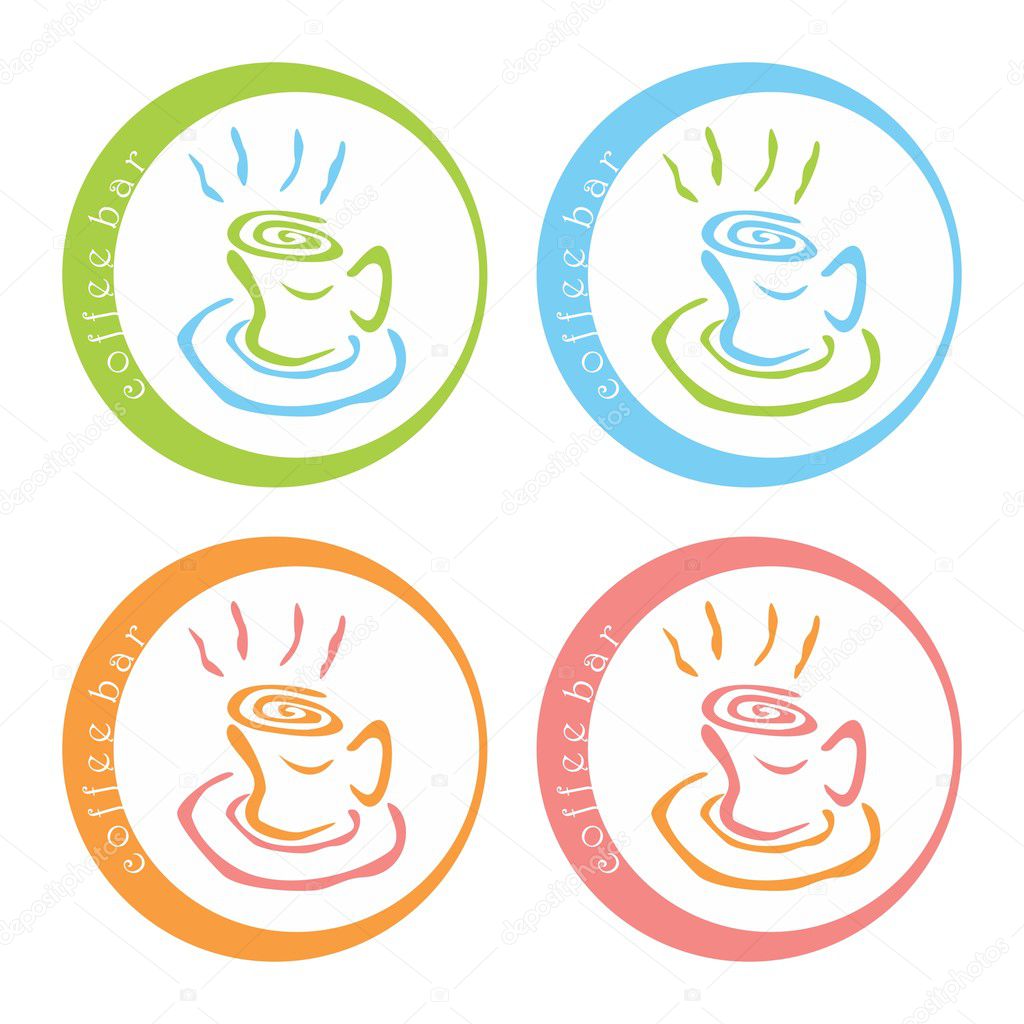 Coffee bar vector illustration colorful logo design