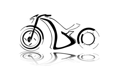 Black motorcycle silhouette clipart