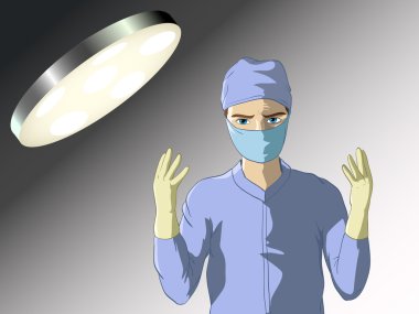 Surgeon prepared for operation clipart