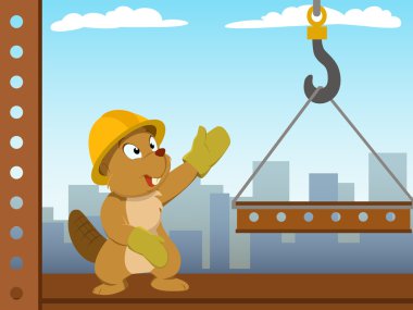 Beaver mounter build metal construction clipart