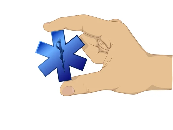 Symbol ruky drží doktora — Stockový vektor