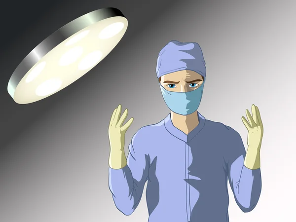 Surgeon prepared for operation — Stock Vector