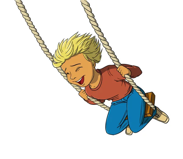 Garçon sur le swing — Image vectorielle
