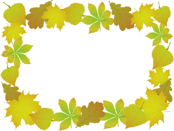 Ornement de feuilles d'automne autour — Image vectorielle