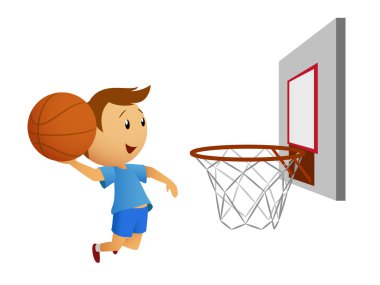 atlama basketbol oyuncu atışı amaç cartoon.