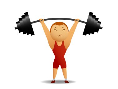 Weightlifter lift up the rod. clipart