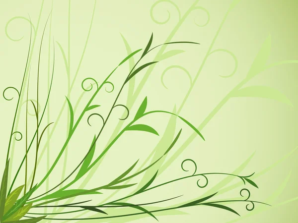 Tige abstraite et herbe avec fond — Image vectorielle