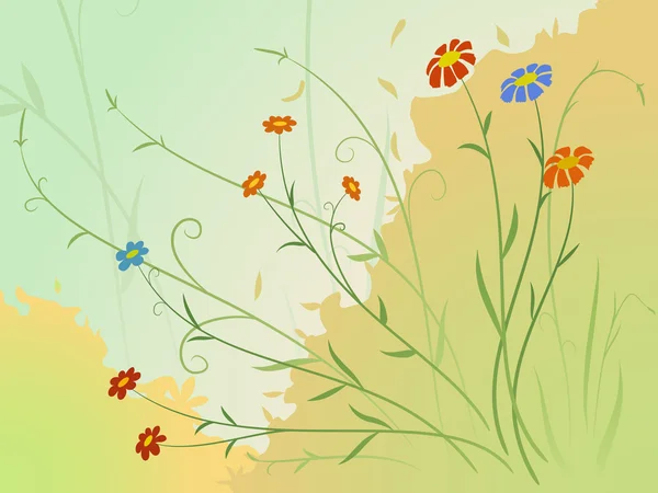 Höstens blommor med stjälk och blad — Stock vektor