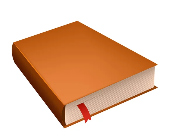Καφέ ημερολόγιο βιβλίο με κόκκινο σελιδοδείκτη. ματιών που χρησιμοποιούνται — Διανυσματικό Αρχείο