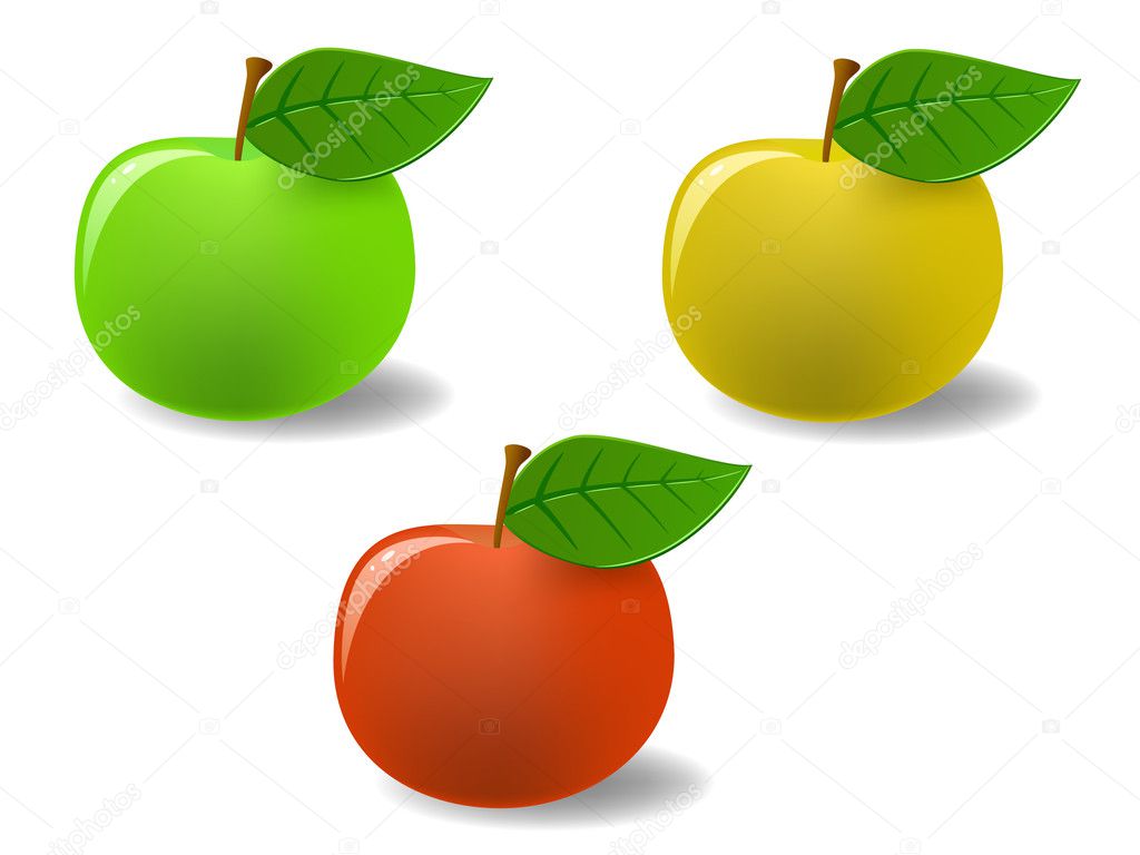 Set of colored apples