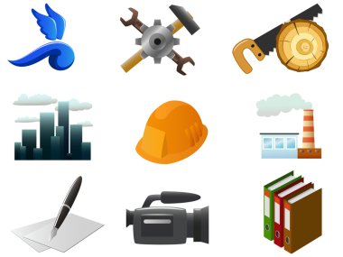 Set of industrial and other icons. clipart