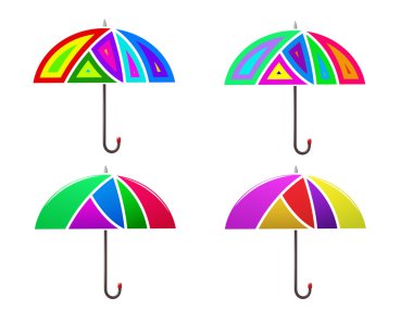 renkli soyut şemsiye set.