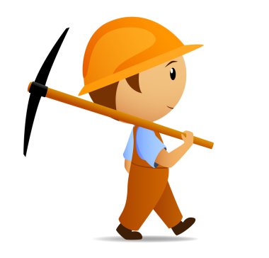 Cartoon digger with pick clipart