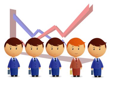 grafik üzerinde arka plan ile işadamı