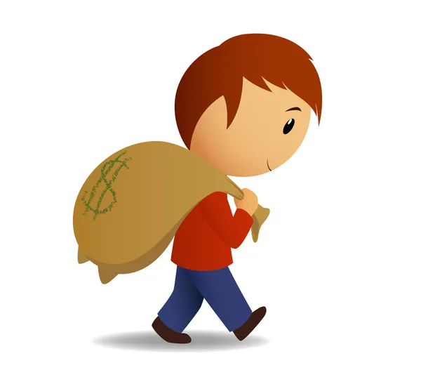 L'homme porte un sac d'argent — Image vectorielle
