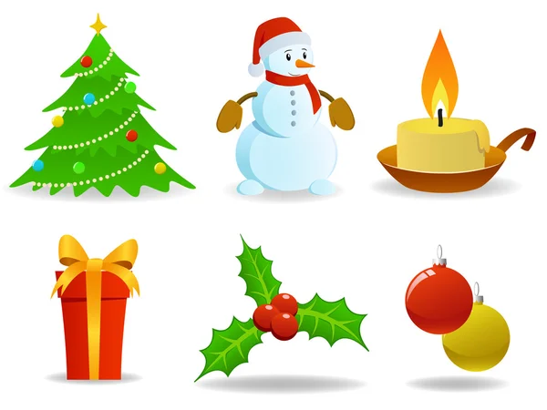 Set of vector christmas images. — Stock Vector