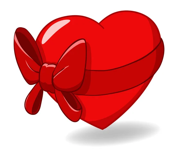 Coeur attaché avec ruban noeud — Image vectorielle