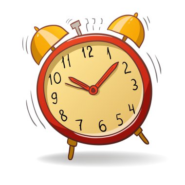 Cartoon red alarm clock